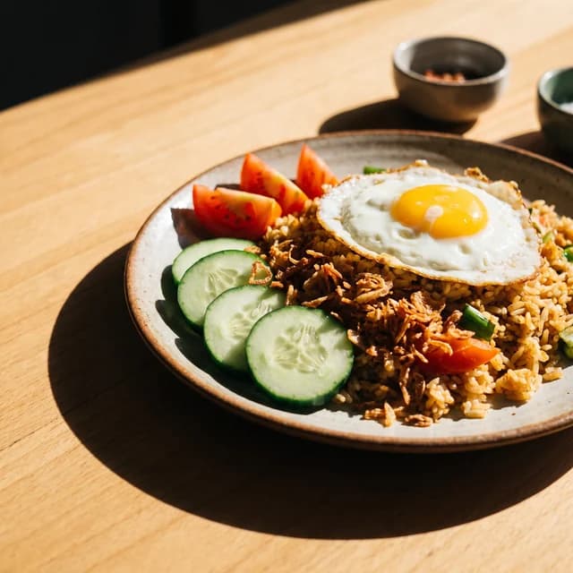 Nasi goreng, a Indonesian and Malaysian dish